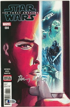 2016 Daisy Ridley Autographed Marvel Star Wars: The Force Awakens Adaptation Comic Book 004 (Beckett)